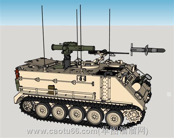 M113装甲输送车武器su模型