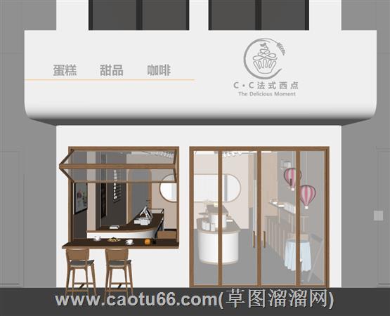 法式西点蛋糕店su模型