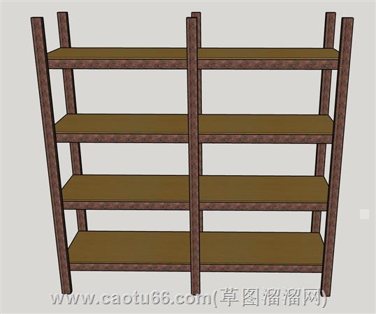 小木架置物架su模型