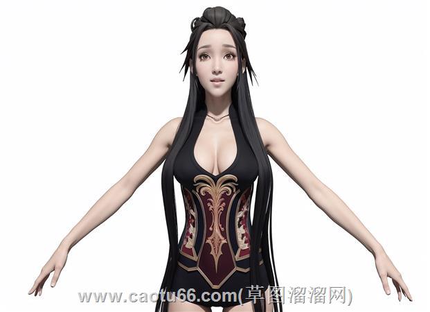 印度卡通女孩人物su模型