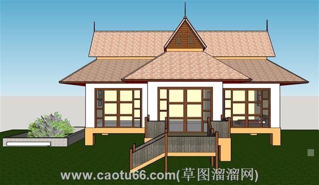 东南亚泰式住宅建筑su模型
