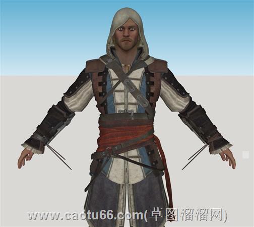 刺客信条人物su模型