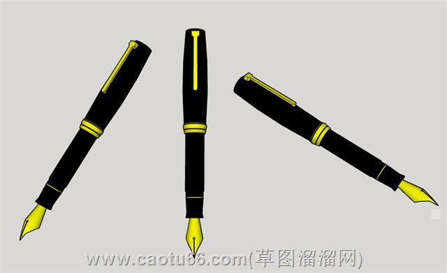 钢笔文具su模型