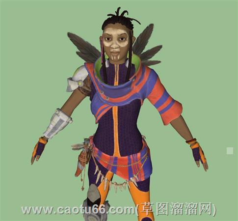 印第安人游戏人物su模型