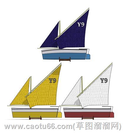 帆船摆件su模型