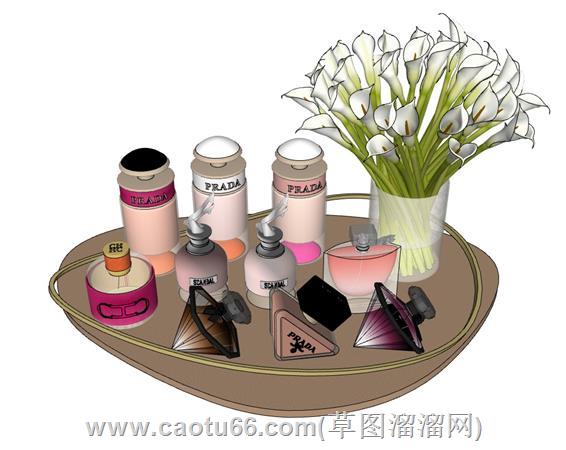 香水化妆品花瓶su模型
