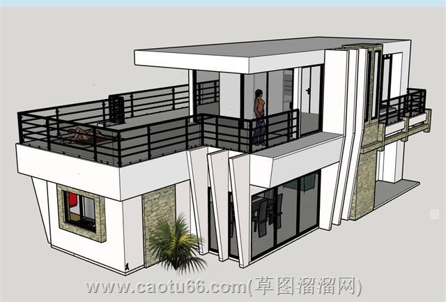 两层别墅住宅su模型