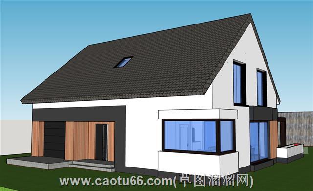 人字顶住宅房屋su模型