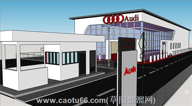 奥迪4S店su模型