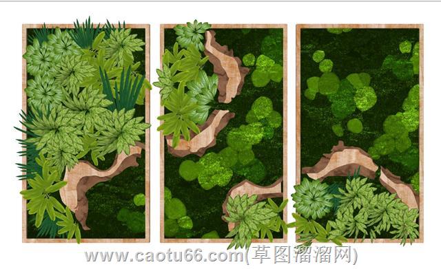 环艺绿植墙su模型