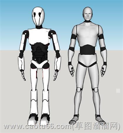 人形机器人管家su模型