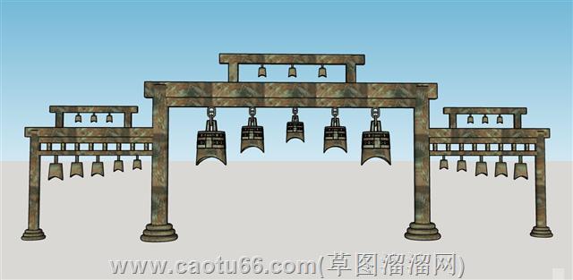 青铜器编钟su模型