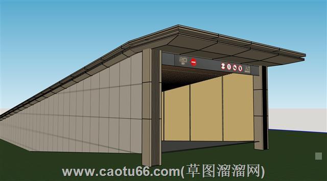 地库入口停车库su模型