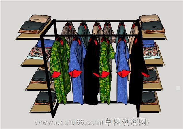 服装展架su模型