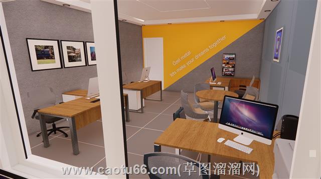 办公室工作室su模型