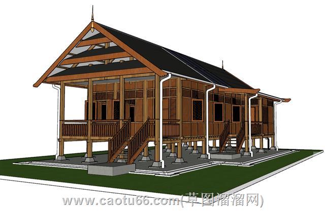 东南亚住宅房屋su模型