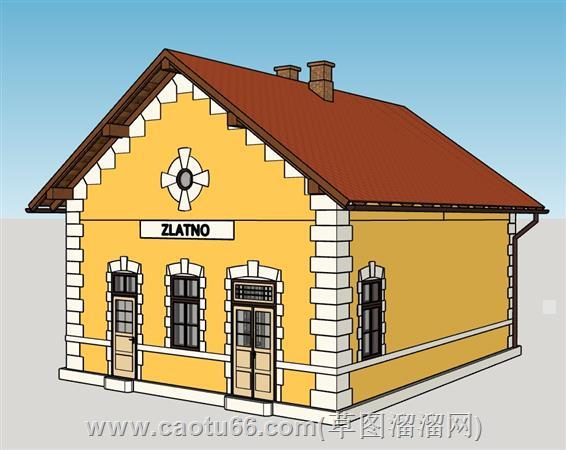 西欧民屋房子su模型