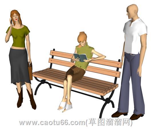公园椅长椅su模型