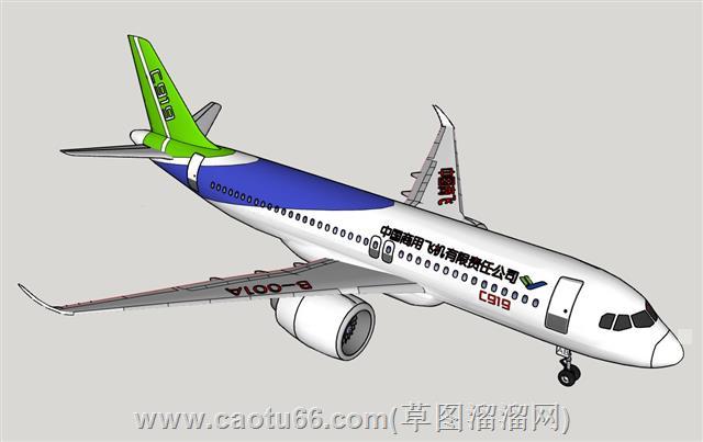 国产飞机C919航班su模型