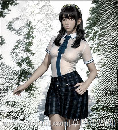 校服女生人物su模型