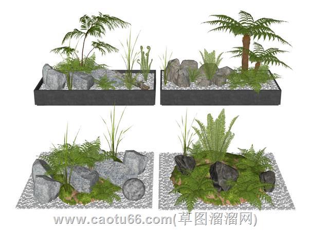 花坛植物景观su模型