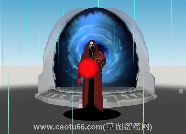 游戏传送门魔法师人物su模型