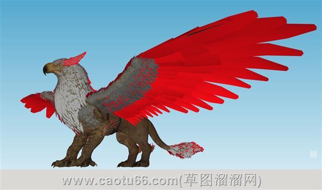 西方神兽鹰角兽飞鹰su模型