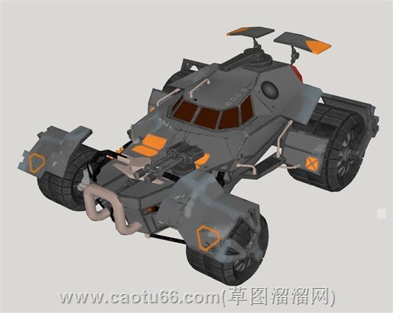 蝙蝠车飞车su模型