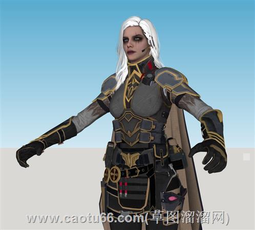 游戏女角色人物su模型
