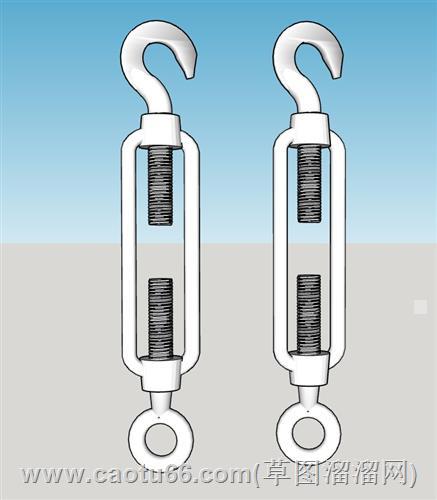 花篮螺栓花兰螺丝索具螺旋扣钢丝绳收紧拉紧器吊环吊具su模型