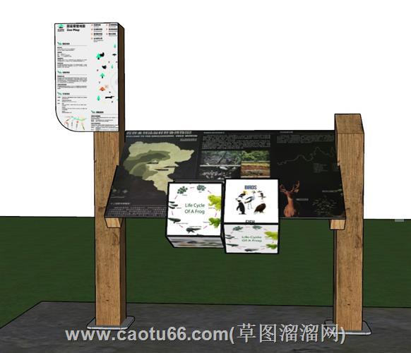 风景牌景区牌导游牌su模型