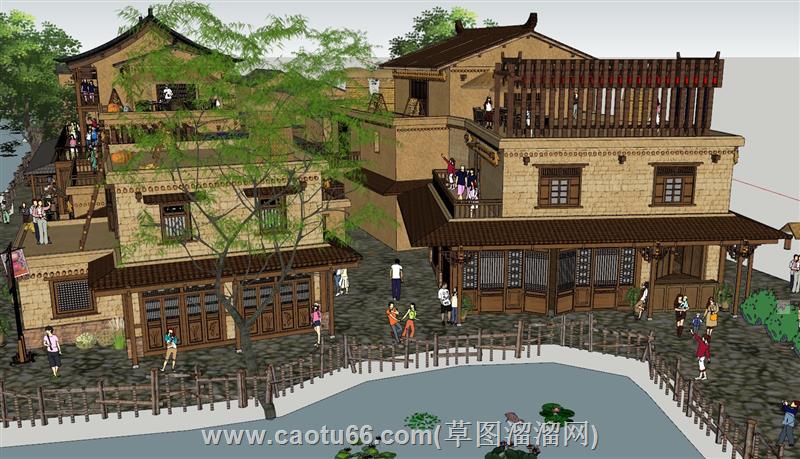 乡村彝族建筑民居su模型