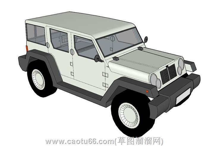 简易越野车汽车su模型