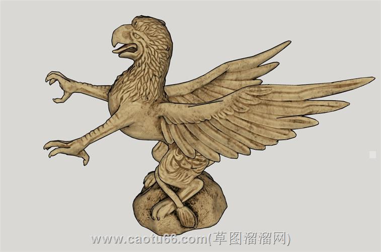 格里芬狮鹫雕塑su模型