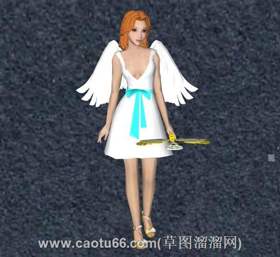天使疗愈人物su模型
