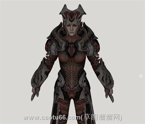 游戏精灵盔甲战士su模型
