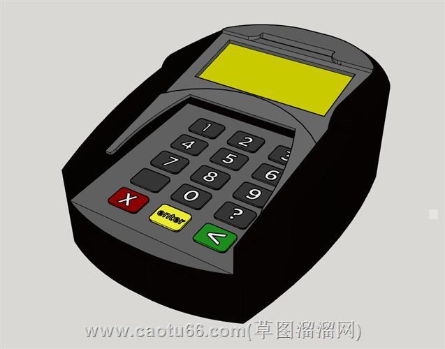 刷卡机pos机su模型