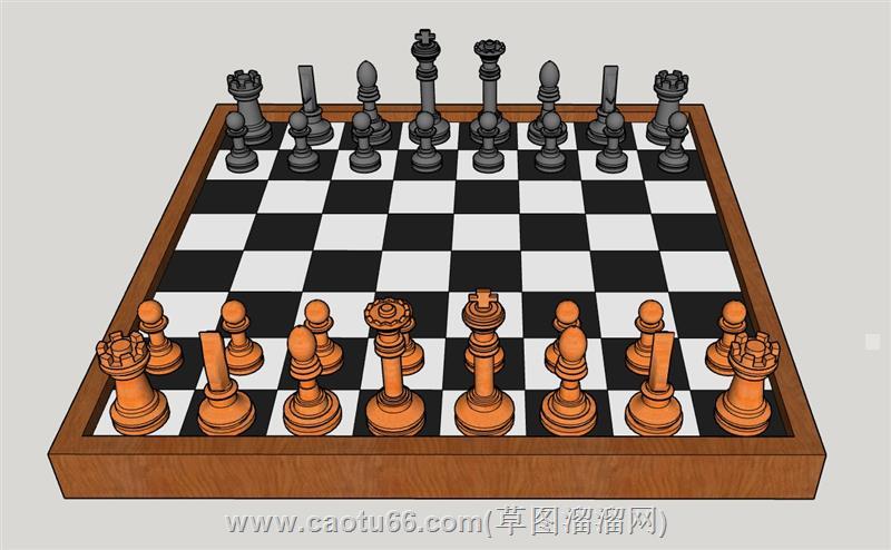 国际象棋棋盘su模型