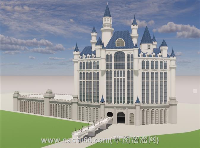 欧式城堡建筑su模型