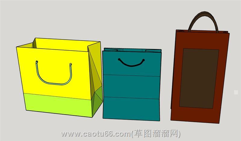 礼袋手提袋购物袋su模型