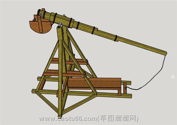 攻城器械投石车su模型
