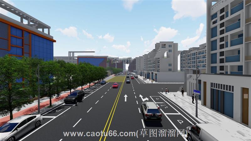 道路街道su模型