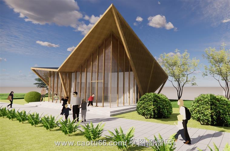 坡屋顶房屋建筑su模型