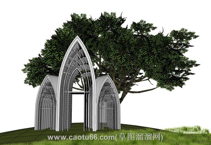教堂打卡建筑su模型