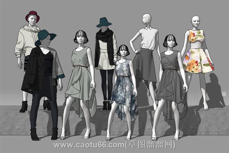 服装假人模特su模型