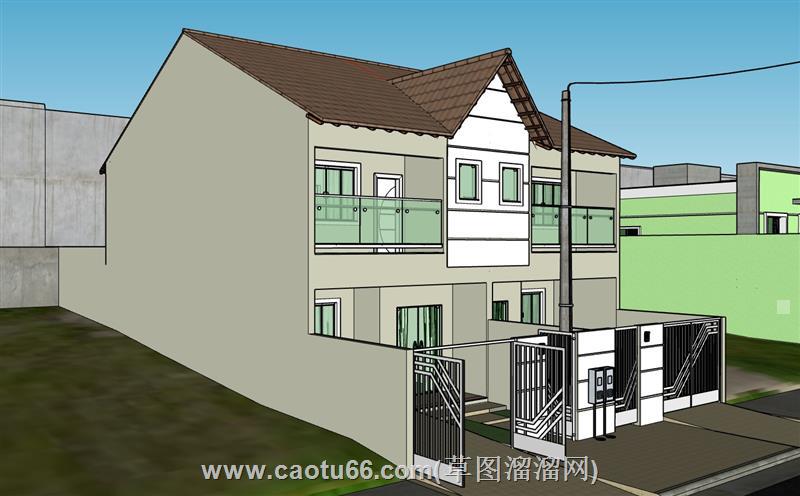 东南亚两层住宅su模型