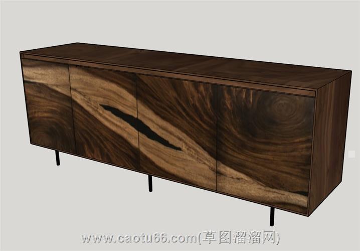 木质边柜su模型
