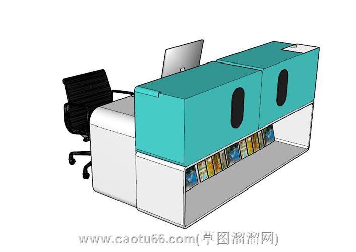 前台柜接待台su模型