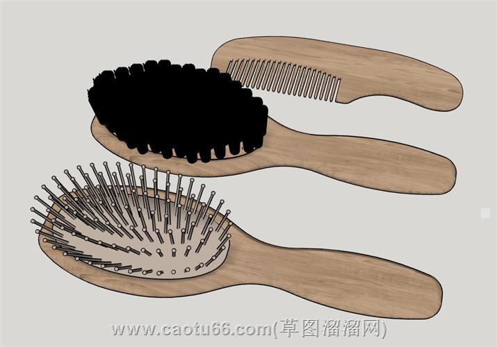 木质梳子su模型