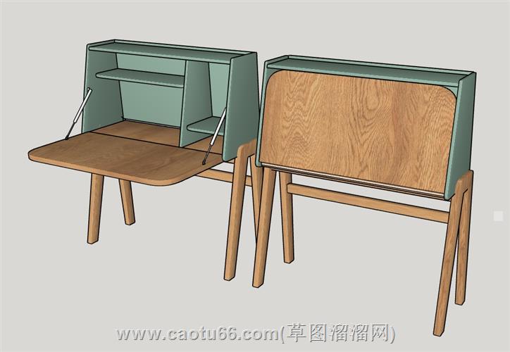 儿童绘画桌画画桌su模型